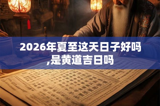 2026年夏至这天日子好吗,是黄道吉日吗