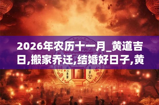 2026年农历十一月_黄道吉日,搬家乔迁,结婚好日子,黄历查询