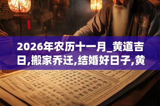 2026年农历十一月_黄道吉日,搬家乔迁,结婚好日子,黄历查询