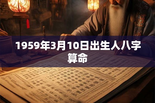 1959年3月10日出生人八字算命 1959年3月10日出生人八字算命