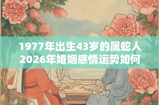 1977年出生43岁的属蛇人2026年婚姻感情运势如何？