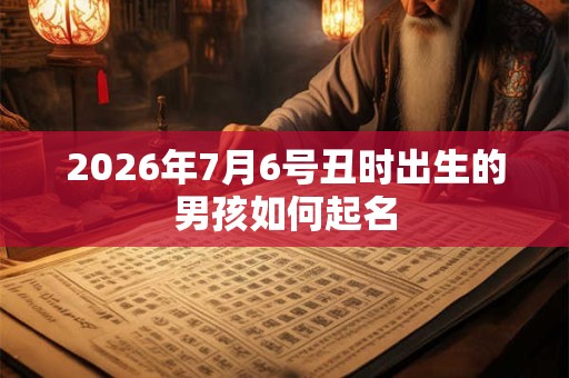 2026年7月6号丑时出生的男孩如何起名