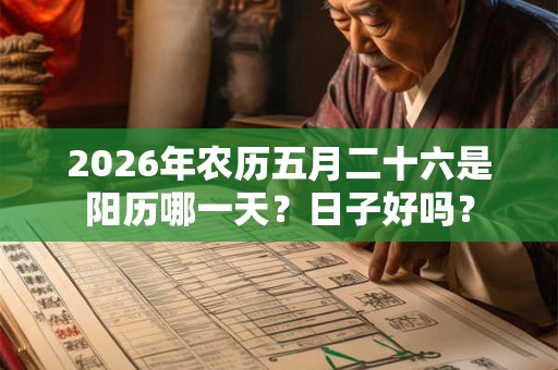 2026年农历五月二十六是阳历哪一天？日子好吗？