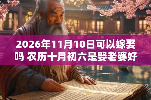 2026年11月10日可以嫁娶吗 农历十月初六是娶老婆好日子吗