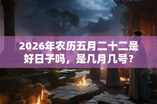 2026年农历五月二十二是好日子吗，是几月几号？