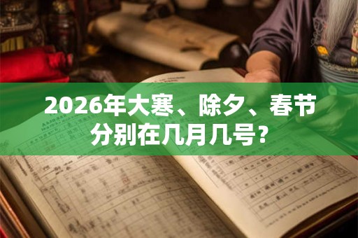 2026年大寒、除夕、春节分别在几月几号? 2026年大寒、除夕、春节分别在几月几号?