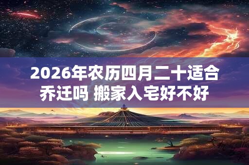 2026年农历四月二十适合乔迁吗 搬家入宅好不好