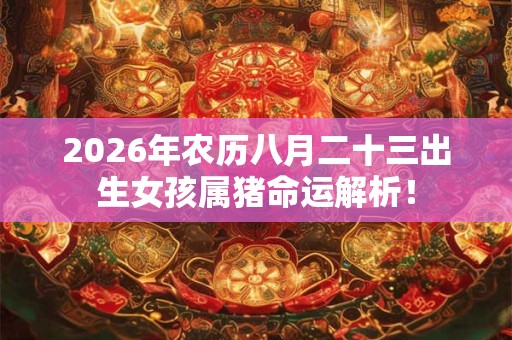 2026年农历八月二十三出生女孩属猪命运解析! 2026年农历八月二十三出生女孩属猪命运解析!