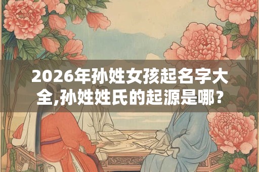 2026年孙姓女孩起名字大全,孙姓姓氏的起源是哪？