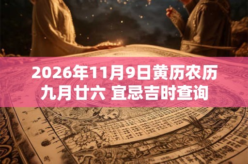 2026年11月9日黄历农历九月廿六 宜忌吉时查询