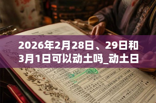 2026年2月28日、29日和3月1日可以动土吗_动土日子好吗