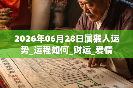 2026年06月28日属猴人运势_运程如何_财运_爱情 2026年06月28日属猴人运势_运程如何_财运_爱情