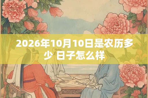 2026年10月10日是农历多少 日子怎么样