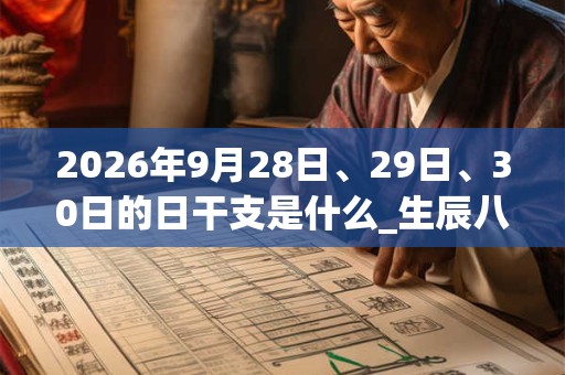 2026年9月28日、29日、30日的日干支是什么_生辰八字 2026年9月28日、29日、30日的日干支是什么_生辰八字