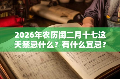 2026年农历闰二月十七这天禁忌什么？有什么宜忌？