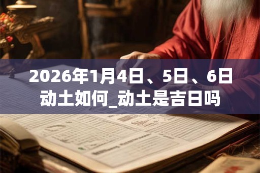 2026年1月4日、5日、6日动土如何_动土是吉日吗
