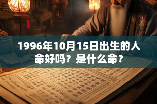 1996年10月15日出生的人命好吗？是什么命？