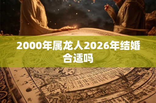 2000年属龙人2026年结婚合适吗 2000年属龙人2026年结婚合适吗