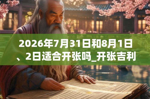 2026年7月31日和8月1日、2日适合开张吗_开张吉利吗