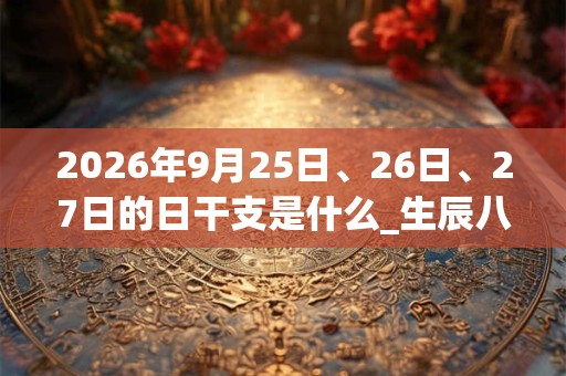 2026年9月25日、26日、27日的日干支是什么_生辰八字