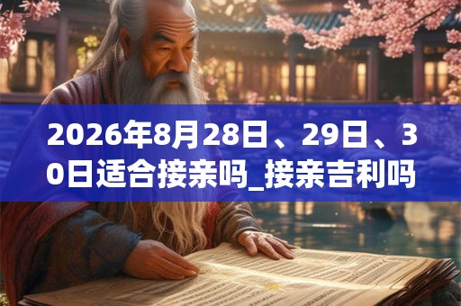 2026年8月28日、29日、30日适合接亲吗_接亲吉利吗