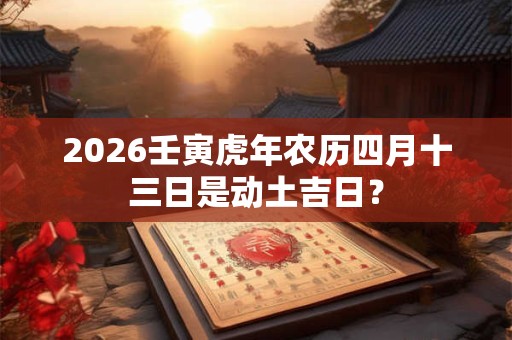 2026壬寅虎年农历四月十三日是动土吉日? 2026壬寅虎年农历四月十三日是动土吉日?
