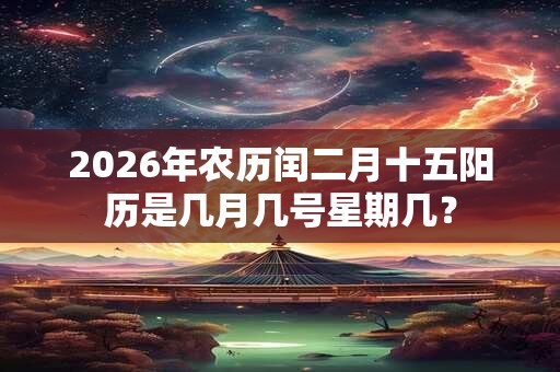 2026年农历闰二月十五阳历是几月几号星期几? 2026年农历闰二月十五阳历是几月几号星期几?