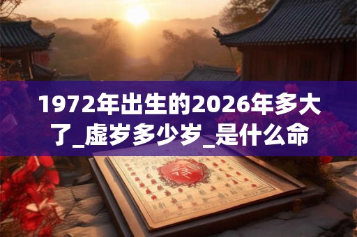 1972年出生的2026年多大了_虚岁多少岁_是什么命