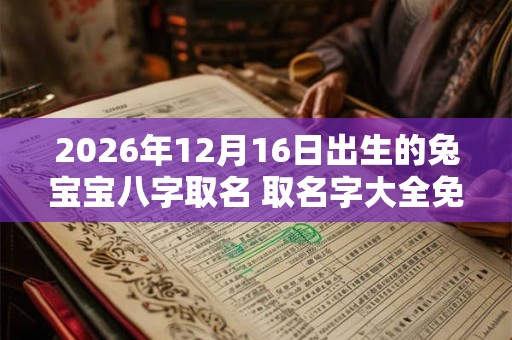 2026年12月16日出生的兔宝宝八字取名 取名字大全免费查询 2026年12月16日出生的兔宝宝八字取名 取名字大全免费查询