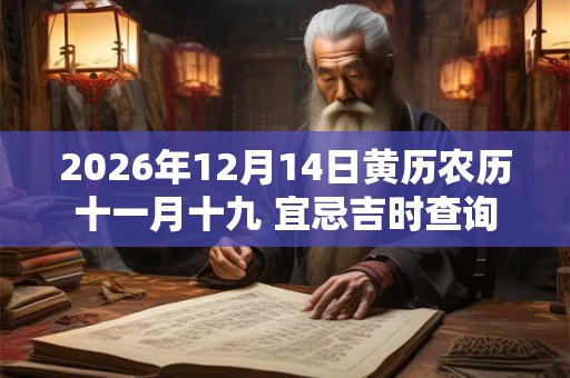 2026年12月14日黄历农历十一月十九 宜忌吉时查询 2026年12月14日黄历农历十一月十九 宜忌吉时查询