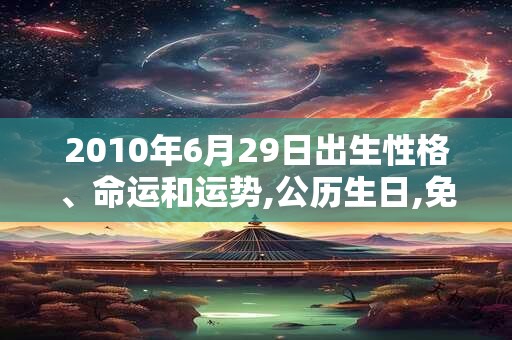 2010年6月29日出生性格、命运和运势,公历生日,免费算命 2010年6月29日出生性格、命运和运势,公历生日,免费算命