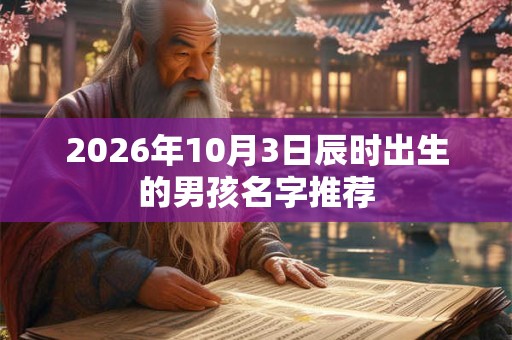 2026年10月3日辰时出生的男孩名字推荐