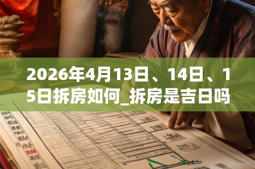 2026年4月13日、14日、15日拆房如何_拆房是吉日吗