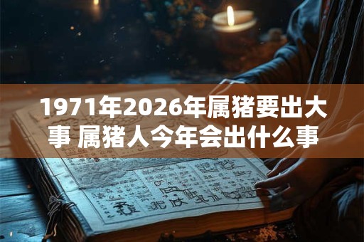 1971年2026年属猪要出大事 属猪人今年会出什么事