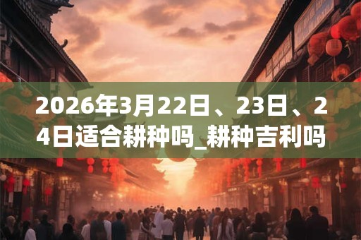 2026年3月22日、23日、24日适合耕种吗_耕种吉利吗 2026年3月22日、23日、24日适合耕种吗_耕种吉利吗
