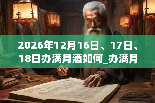 2026年12月16日、17日、18日办满月酒如何_办满月酒是吉日吗 2026年12月16日、17日、18日办满月酒如何_办满月酒是吉日吗