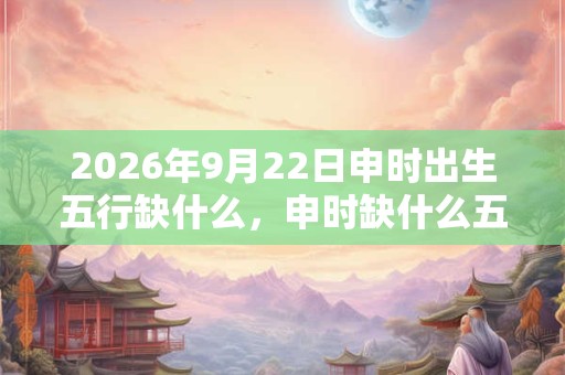 2026年9月22日申时出生五行缺什么,申时缺什么五行 2026年9月22日申时出生五行缺什么,申时缺什么五行