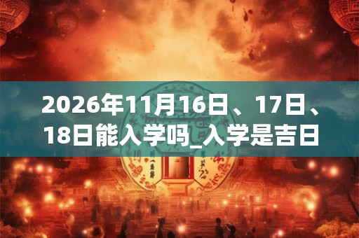 2026年11月16日、17日、18日能入学吗_入学是吉日吗