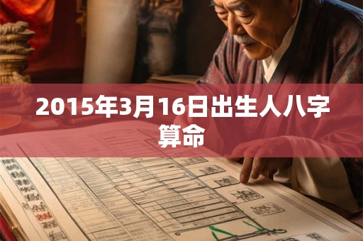 2015年3月16日出生人八字算命