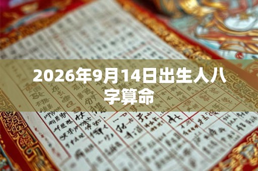 2026年9月14日出生人八字算命