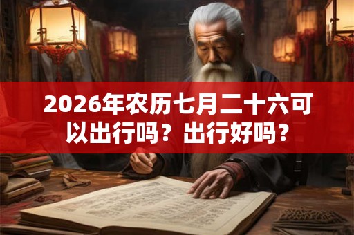 2026年农历七月二十六可以出行吗？出行好吗？
