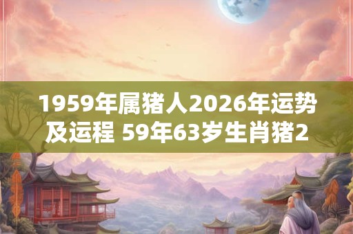 1959年属猪人2026年运势及运程 59年63岁生肖猪2026年每月运势