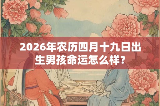 2026年农历四月十九日出生男孩命运怎么样？