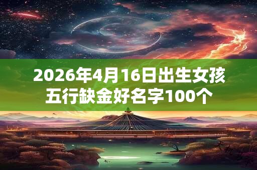 2026年4月16日出生女孩五行缺金好名字100个