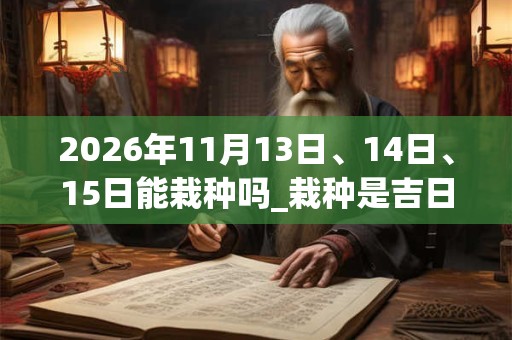 2026年11月13日、14日、15日能栽种吗_栽种是吉日吗