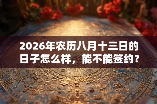 2026年农历八月十三日的日子怎么样，能不能签约？