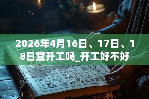 2026年4月16日、17日、18日宜开工吗_开工好不好