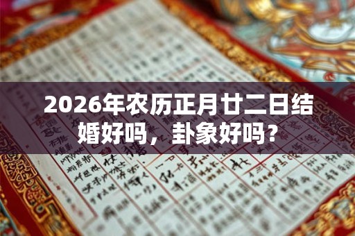 2026年农历正月廿二日结婚好吗，卦象好吗？
