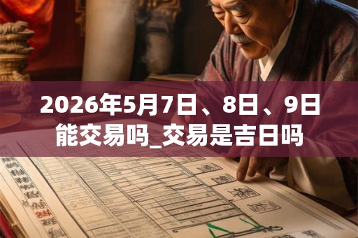 2026年5月7日、8日、9日能交易吗_交易是吉日吗