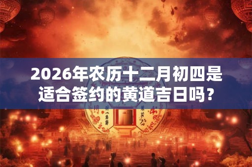 2026年农历十二月初四是适合签约的黄道吉日吗？